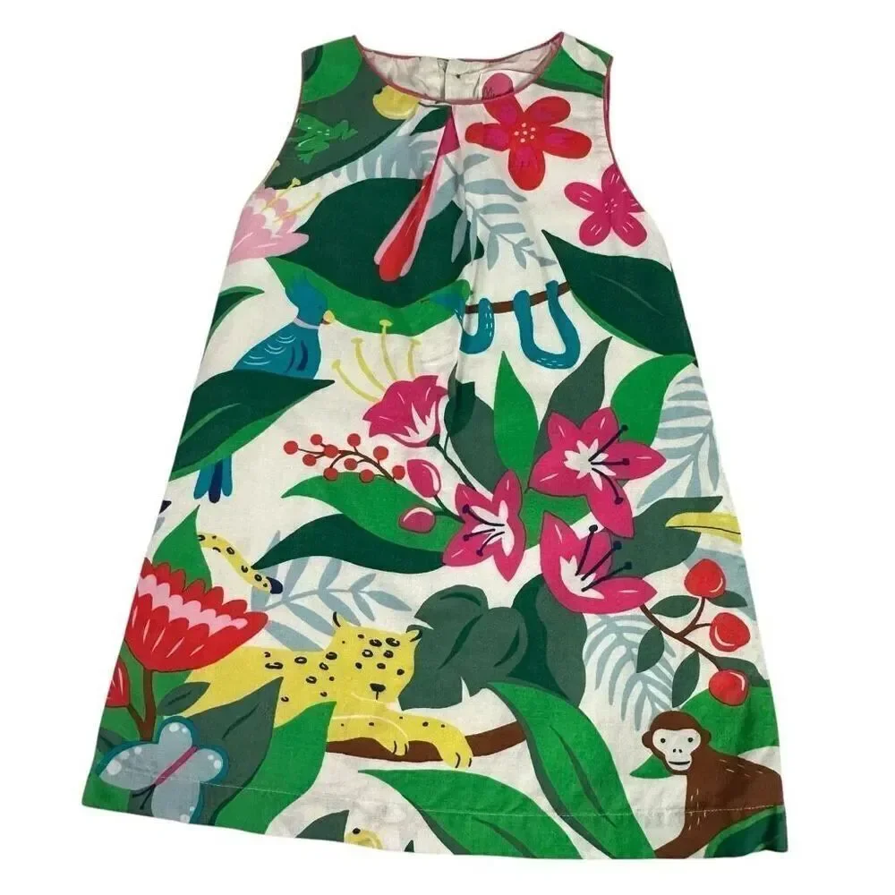 Mini Boden Jungle Shift Dress size 5-6 Pockets